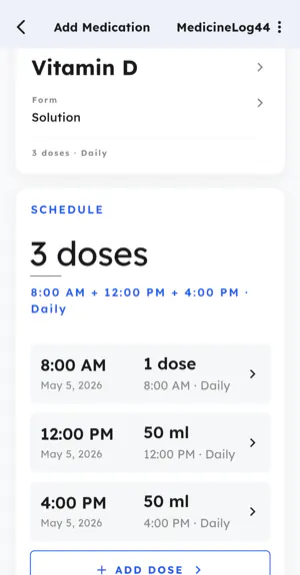 MedicineLog44 — Add a medication
